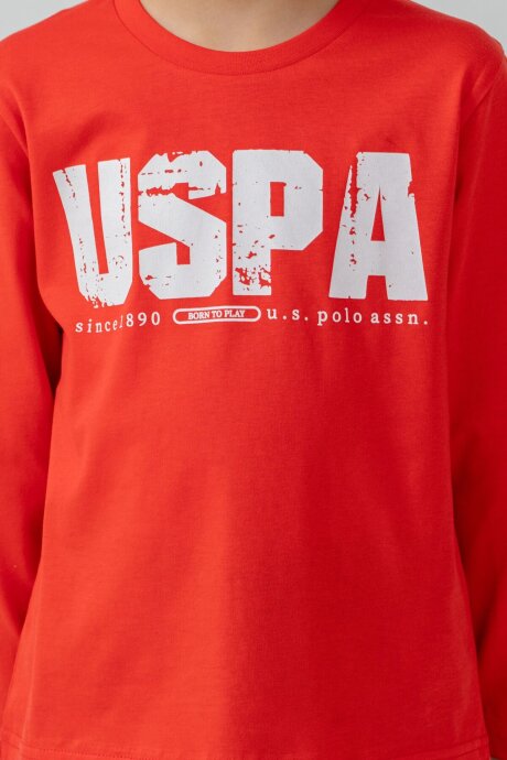 U.S. Polo Assn. Erkek Çocuk %100 Pamuk Baskılı Kırmızı Uzun Kol Pijama Takımı US2634-C-V1 - 3