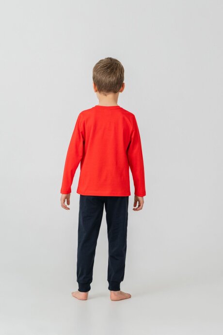 U.S. Polo Assn. Erkek Çocuk %100 Pamuk Baskılı Kırmızı Uzun Kol Pijama Takımı US2634-C-V1 - 4