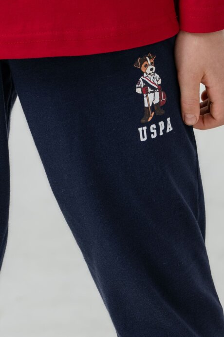 U.S. Polo Assn. Erkek Çocuk %100 Pamuk Baskılı Kırmızı Uzun Kol Pijama Takımı US2639-C-V2 (1)