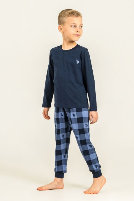 U.S. Polo Assn. Erkek Çocuk %100 Pamuk Baskılı Lacivert Uzun Kol Pijama Takımı US2647-C-V1