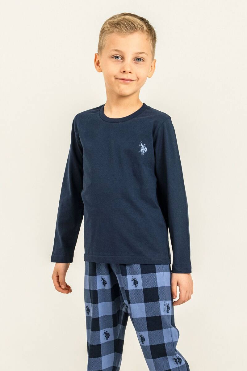 U.S. Polo Assn. Erkek Çocuk %100 Pamuk Baskılı Lacivert Uzun Kol Pijama Takımı US2647-C-V1 - 3