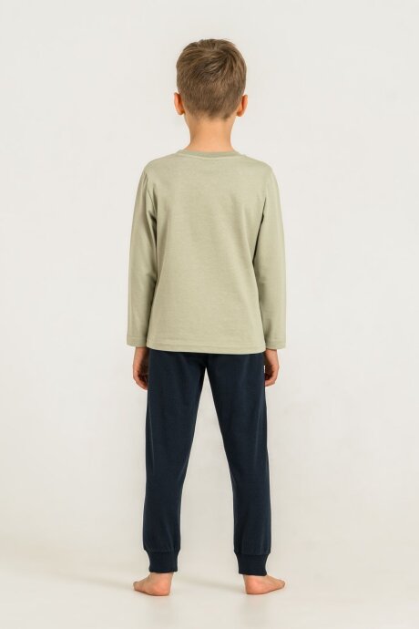 U.S. Polo Assn. Erkek Çocuk %100 Pamuk Baskılı Yeşil Uzun Kol Pijama Takımı US2635-C-V2 (1)