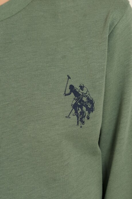 U.S. Polo Assn. Erkek Çocuk %100 Pamuk Baskılı Yeşil Uzun Kol Pijama Takımı US2647-C-V2 - 6