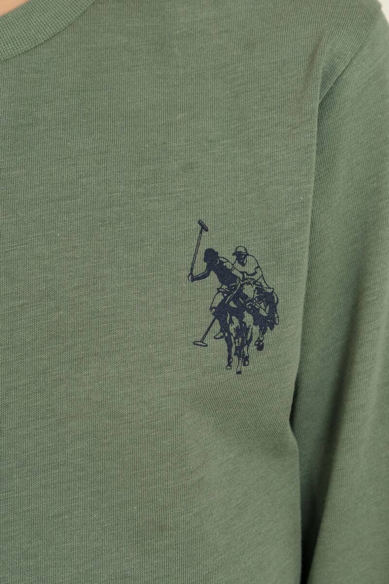U.S. Polo Assn. Erkek Çocuk %100 Pamuk Baskılı Yeşil Uzun Kol Pijama Takımı US2647-C-V2 - 6
