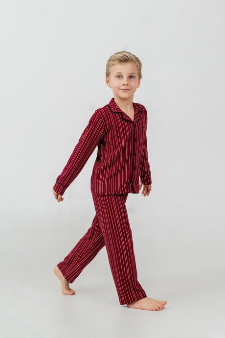 U.S. Polo Assn. Erkek Çocuk %100 Pamuk Nakışlı Kırmızı Uzun Kol Pijama Takımı US2644-C-V1 - 3