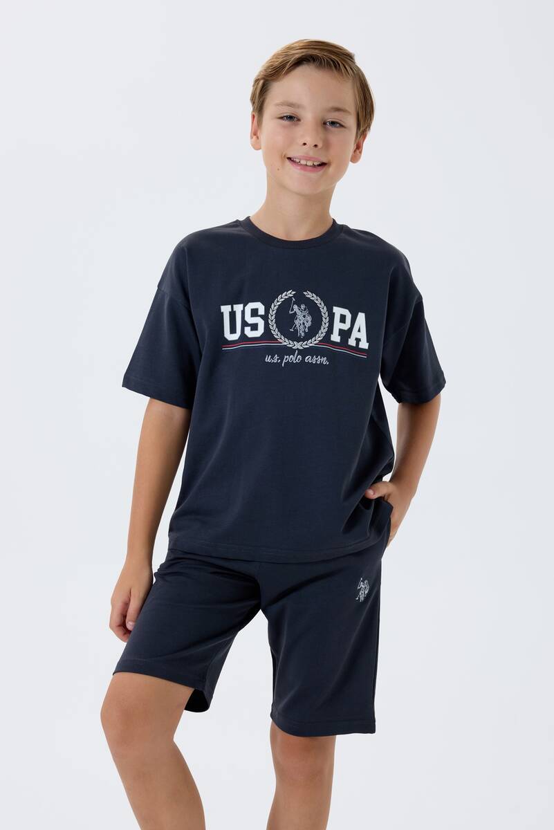 U.S. Polo Assn. Erkek Çocuk Siyah Bermuda Takım