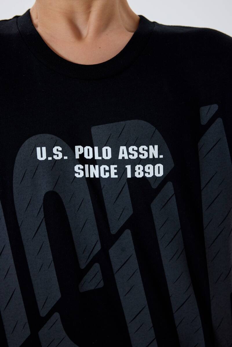 U.S. Polo Assn. Erkek Çocuk %100 Pamuk Bisiklet Yaka Nakışlı Yazlık Regular Fit Siyah Bermuda Takım US2429-C-V2 - 3