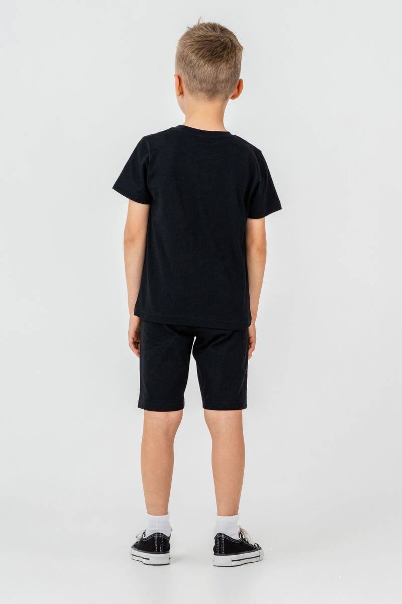 U.S. Polo Assn. Erkek Çocuk %100 Pamuk Bisiklet Yaka Nakışlı Yazlık Regular Fit Siyah Bermuda Takım US2430-C-V1 - 4