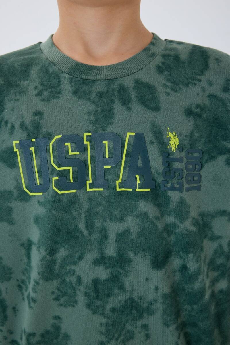 U.S. Polo Assn. Erkek Çocuk Bisiklet Yaka Nakışlı Yazlık Regular Fit Yeşil Bermuda Takım US2438-C-V3 - 3