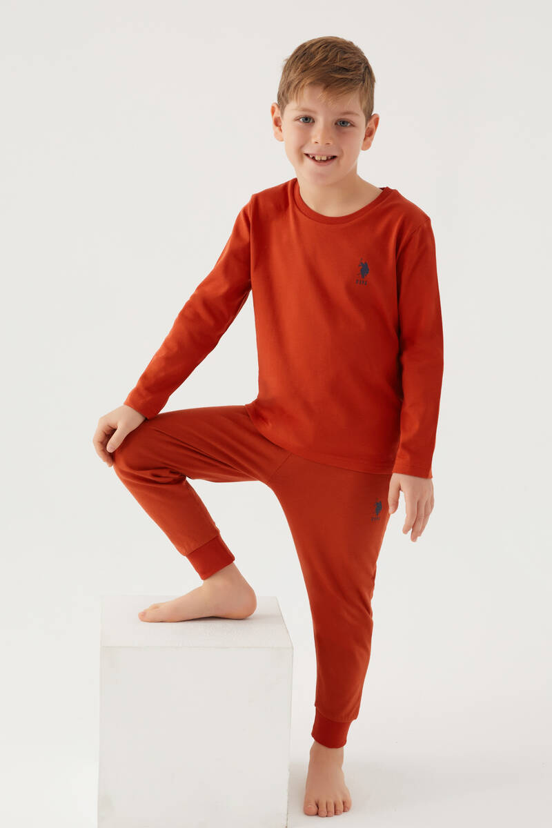U.S. Polo Assn. Erkek Çocuk Turuncu Uzun Kol Pijama Takım U.S. Polo Assn. Erkek Çocuk Turuncu Uzun Kol Pijama Takım