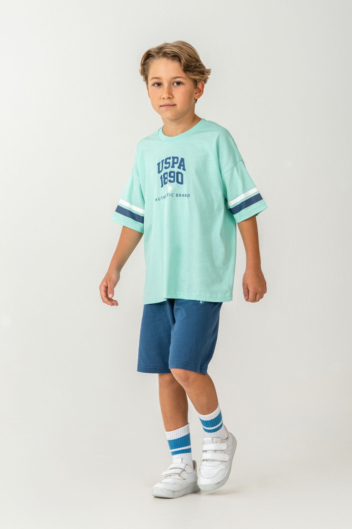 U.S. Polo Assn. Erkek Çocuk Yeşil Bermuda Takım
