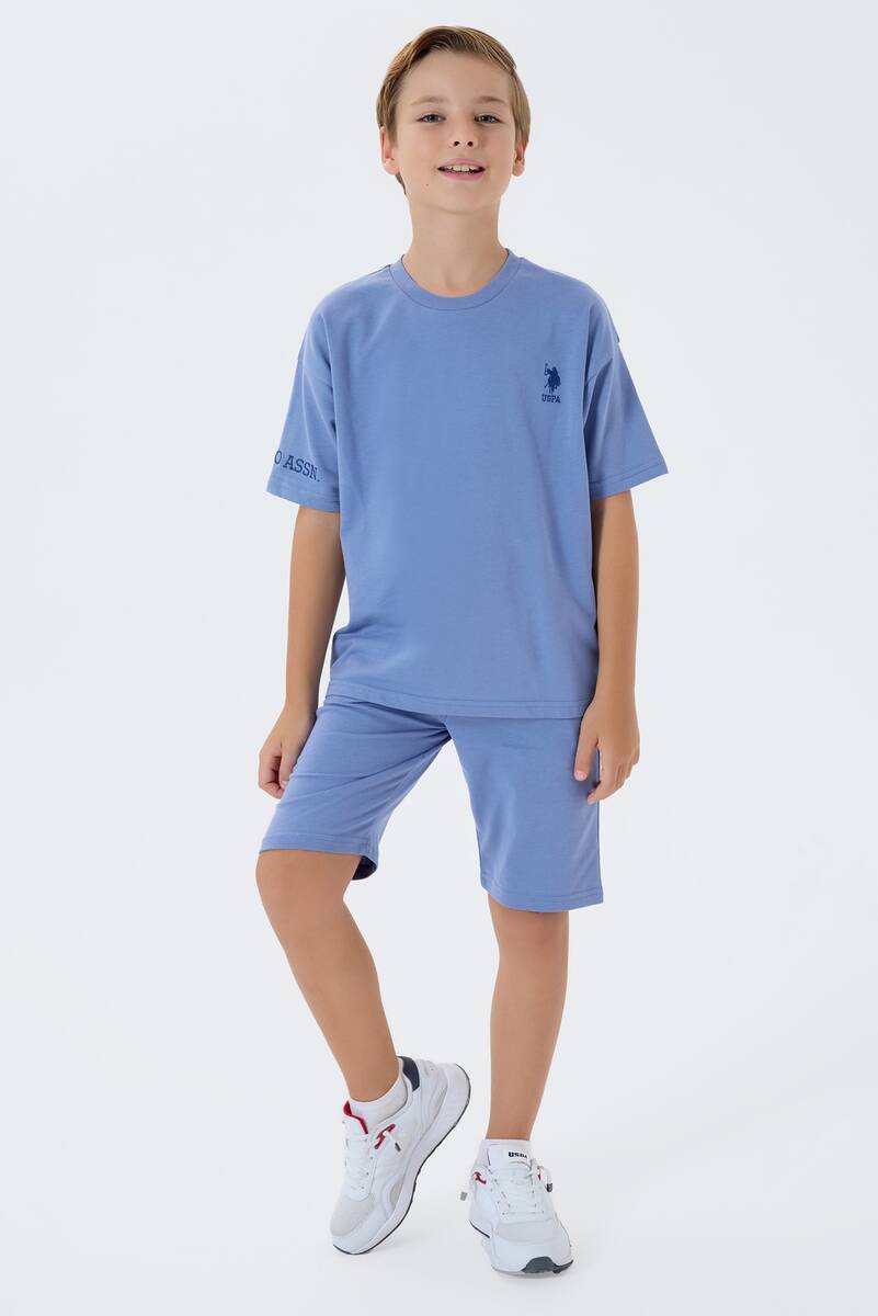 U.S. Polo Assn. Erkek Çocuk Mavi Bermuda Takım