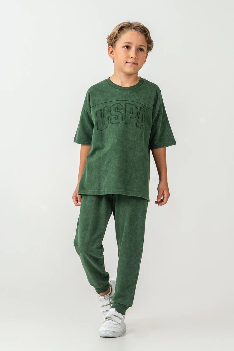 U.S. Polo Assn. Erkek Çocuk Yeşil Bermuda Takım