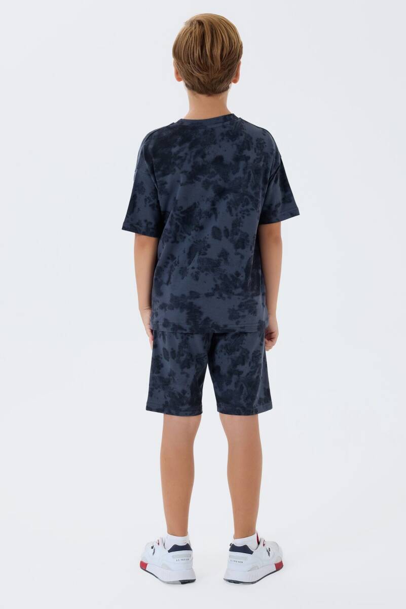 U.S. Polo Assn. Erkek Çocuk Bisiklet Yaka Nakışlı Yazlık Regular Fit Gri Bermuda Takım US2438-C-V2 - 4