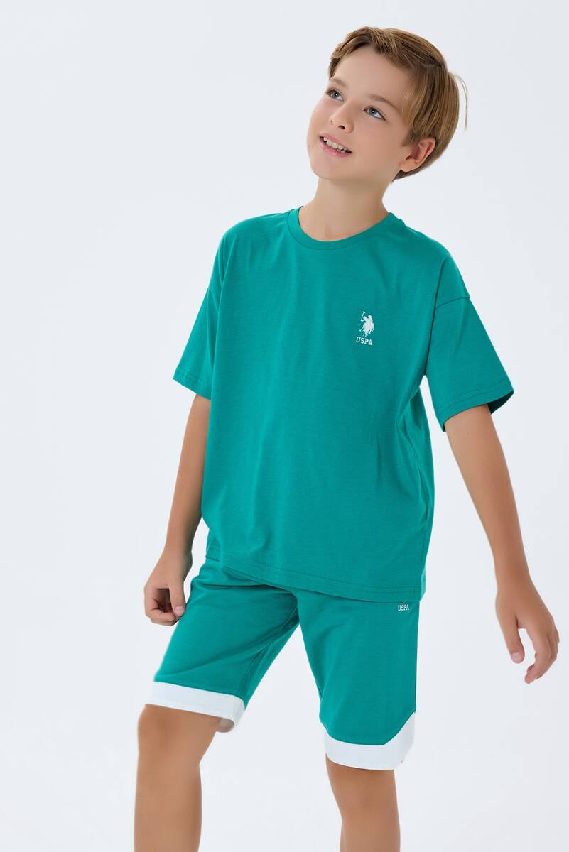 U.S. Polo Assn. Erkek Çocuk Yeşil Bermuda Takım