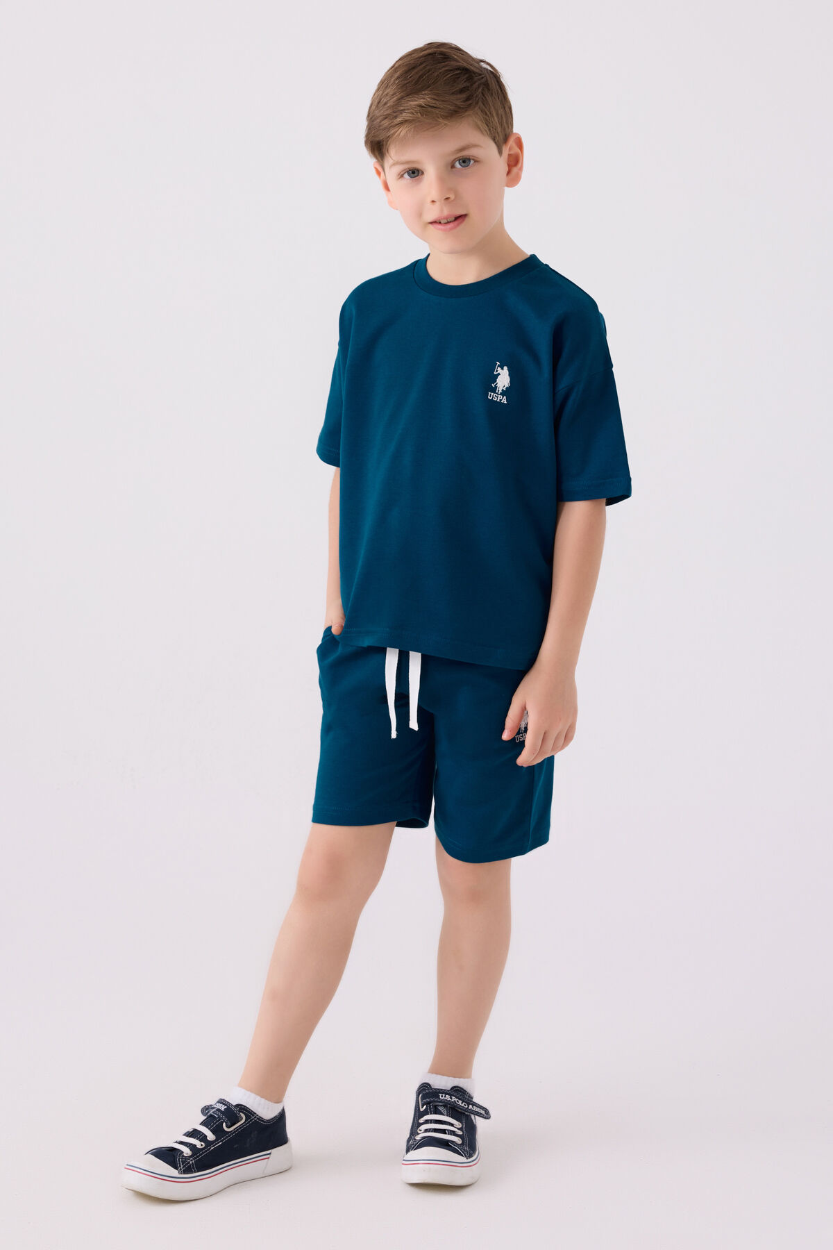U.S. Polo Assn Erkek Çocuk Lacivert Bermuda Takım