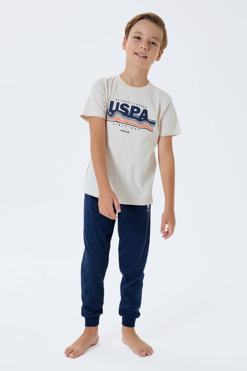 U.S. Polo Assn. Erkek Çocuk Krem Pijama Takım