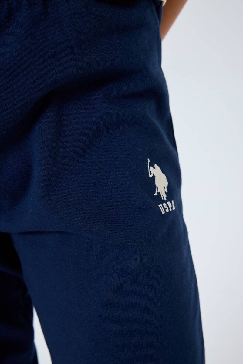 U.S. Polo Assn. Erkek Çocuk %100 Pamuk Bisiklet Yaka Nakışlı Yazlık Regular Fit Krem Pijama Takımı US2422-C-V1 - 3