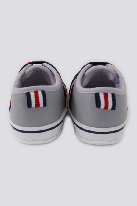 U.S. Polo Assn. Erkek Bebek Pamuklu Pigment Baskılı Yazlık Regular Fit Gri Ayakkabı USB1301-B-V3 - 4