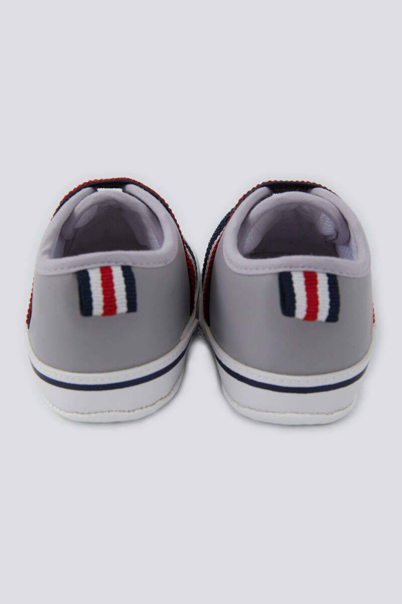 U.S. Polo Assn. Erkek Bebek Pamuklu Pigment Baskılı Yazlık Regular Fit Gri Ayakkabı USB1301-B-V3 - 4