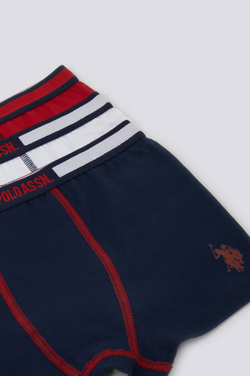 U.S. Polo Assn. Erkek Çocuk Pamuklu Pigment Baskılı Kışlık Regular Fit Beyaz Boxer US1377-C-V1 - 2