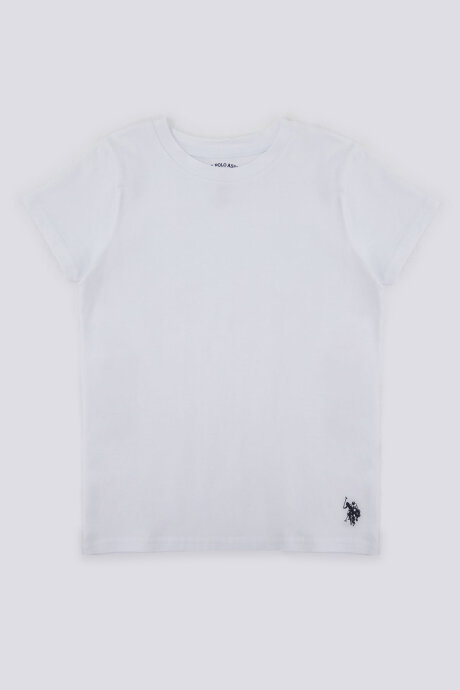 U.S. Polo Assn. Erkek Çocuk Pamuklu Bisiklet Yaka Pigment Baskılı Kışlık Regular Fit Beyaz İç Giyim US1382-C-V1