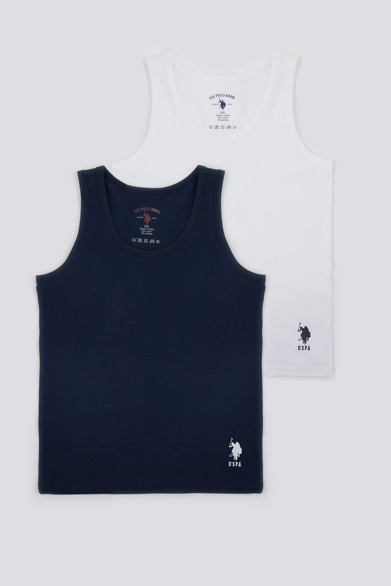 U.S. Polo Assn. Erkek Çocuk Bisiklet Yaka Pigment Baskılı Kışlık Regular Fit Mavi İç Giyim US1380-C-V1 - 1