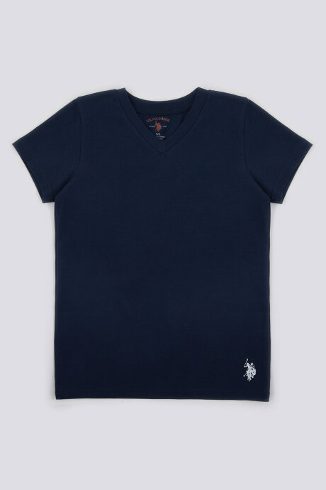 U.S. Polo Assn. Erkek Çocuk Pamuklu Bisiklet Yaka Pigment Baskılı Kışlık Regular Fit Mavi İç Giyim US1381-C-V2
