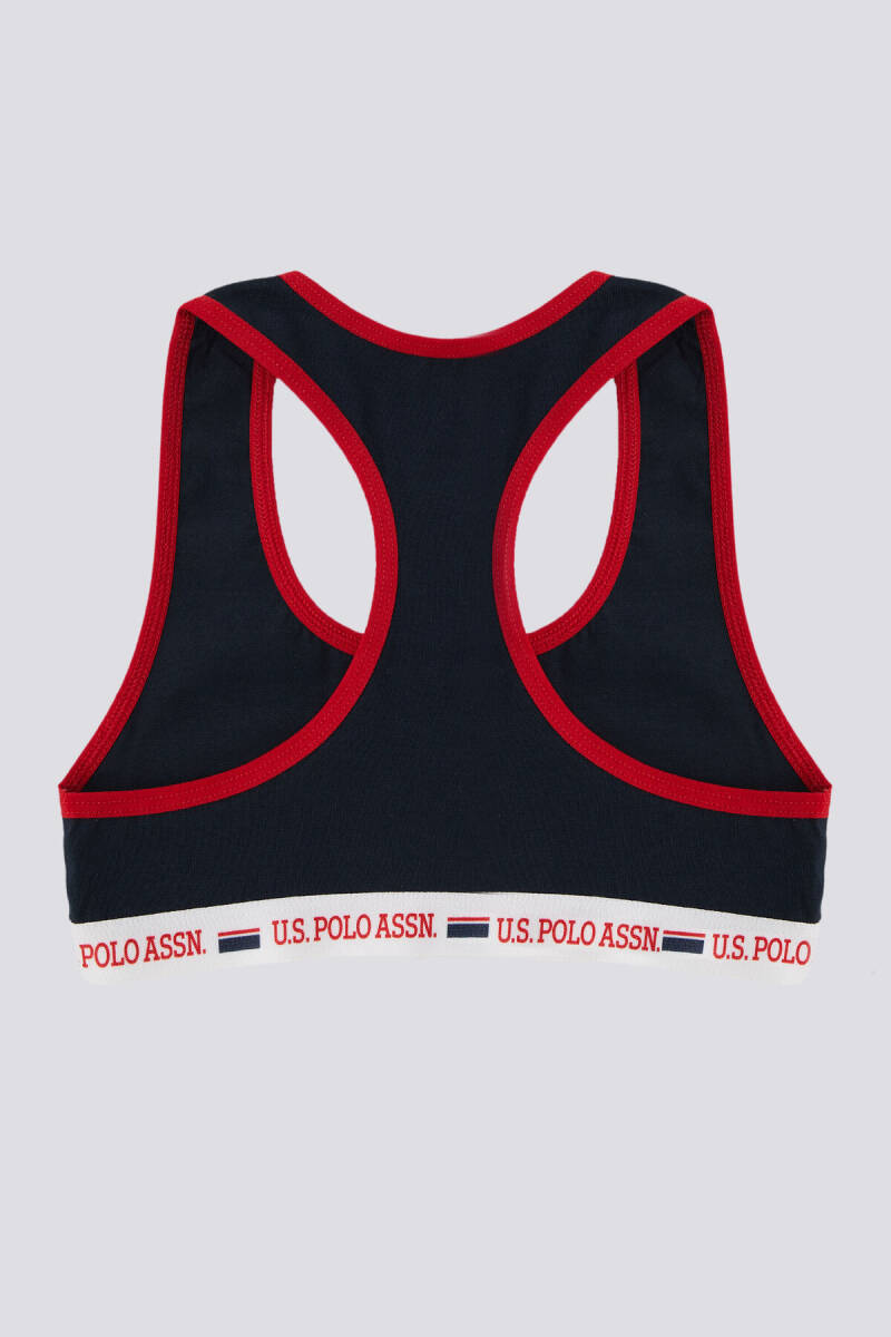 U.S. Polo Assn. Kız Çocuk Pamuklu Bisiklet Yaka Pigment Baskılı Yazlık Regular Fit Beyaz Boxer US1681-C-V1 - 3