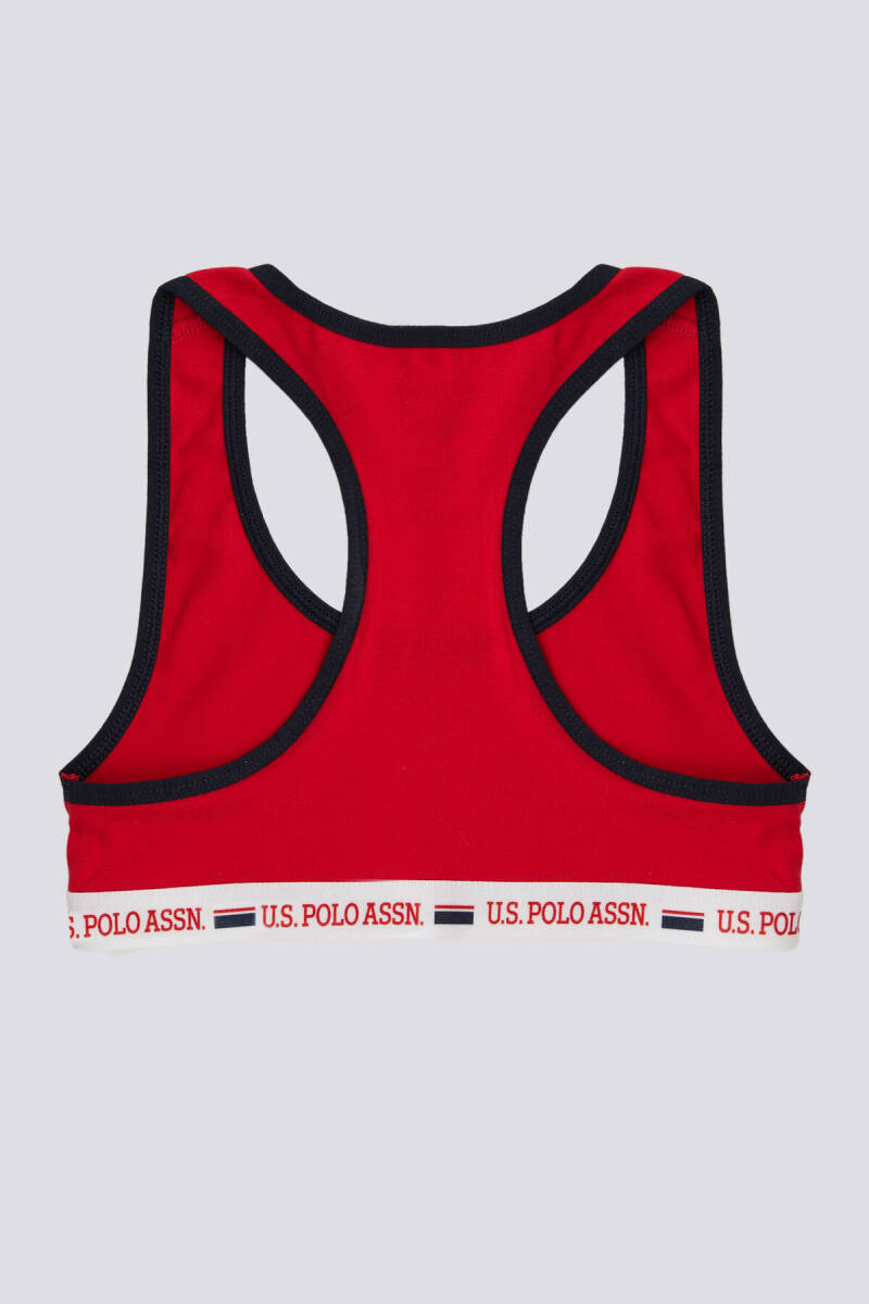 U.S. Polo Assn. Kız Çocuk Pamuklu Bisiklet Yaka Pigment Baskılı Yazlık Regular Fit Beyaz Boxer US1681-C-V1 - 5