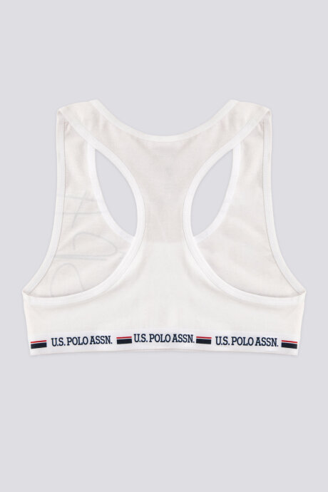 U.S. Polo Assn. Kız Çocuk Pamuklu Bisiklet Yaka Pigment Baskılı Yazlık Regular Fit Beyaz Boxer US1681-C-V1 - 7
