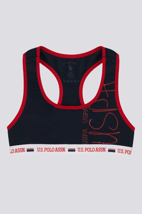 U.S. Polo Assn. Kız Çocuk Bisiklet Yaka Pigment Baskılı Yazlık Regular Fit Beyaz Boxer US1681-C-V1 (1)