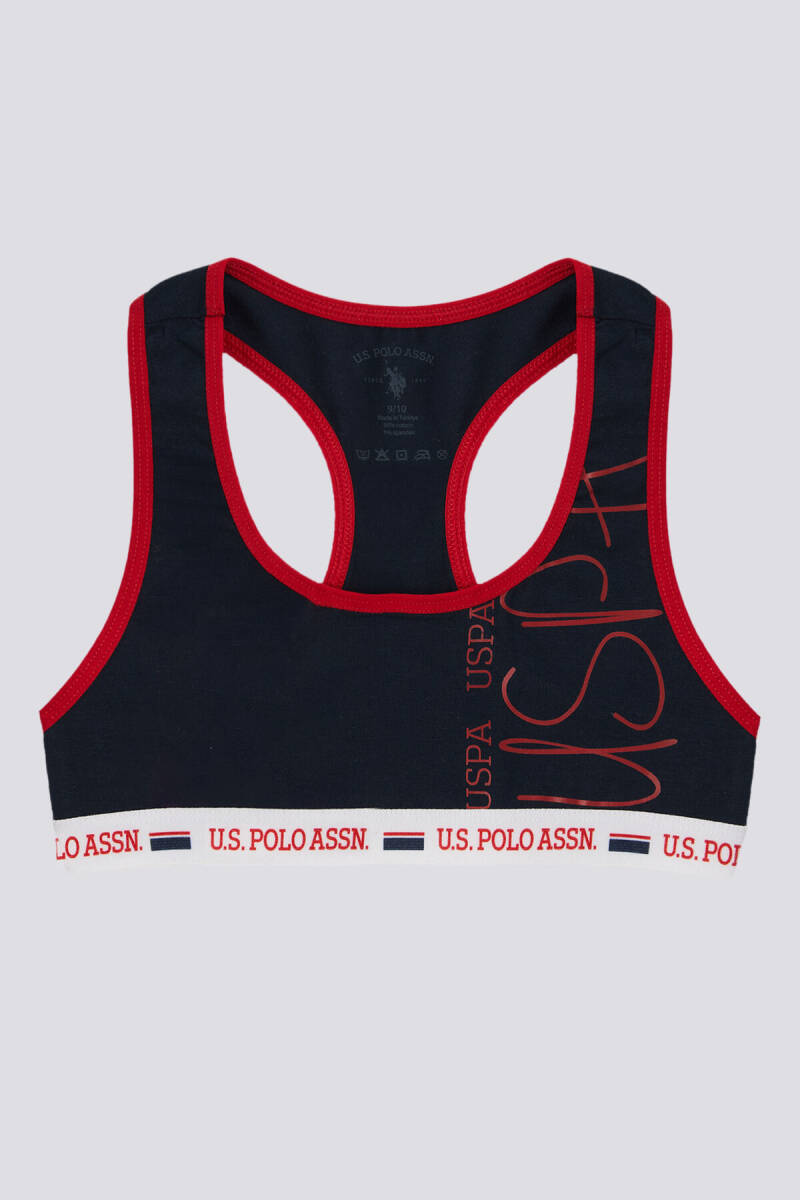 U.S. Polo Assn. Kız Çocuk Pamuklu Bisiklet Yaka Pigment Baskılı Yazlık Regular Fit Beyaz Boxer US1681-C-V1 - 2