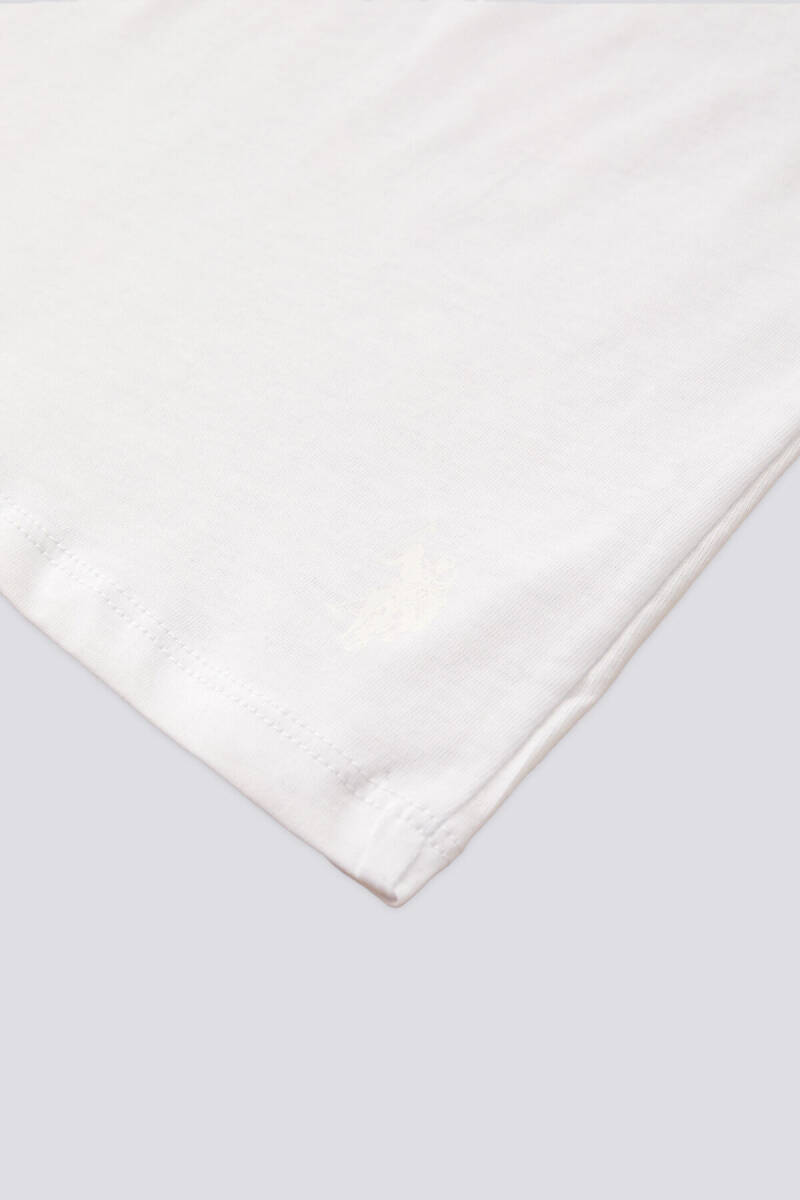 U.S. Polo Assn. Kız Çocuk Bisiklet Yaka Pigment Baskılı Yazlık Regular Fit Beyaz Fanila US1673-C-V1 - 2