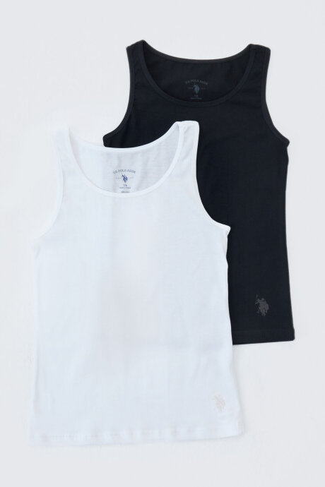 U.S. Polo Assn. Kız Çocuk Bisiklet Yaka Pigment Baskılı Yazlık Regular Fit Siyah Atlet US1674-C-V1