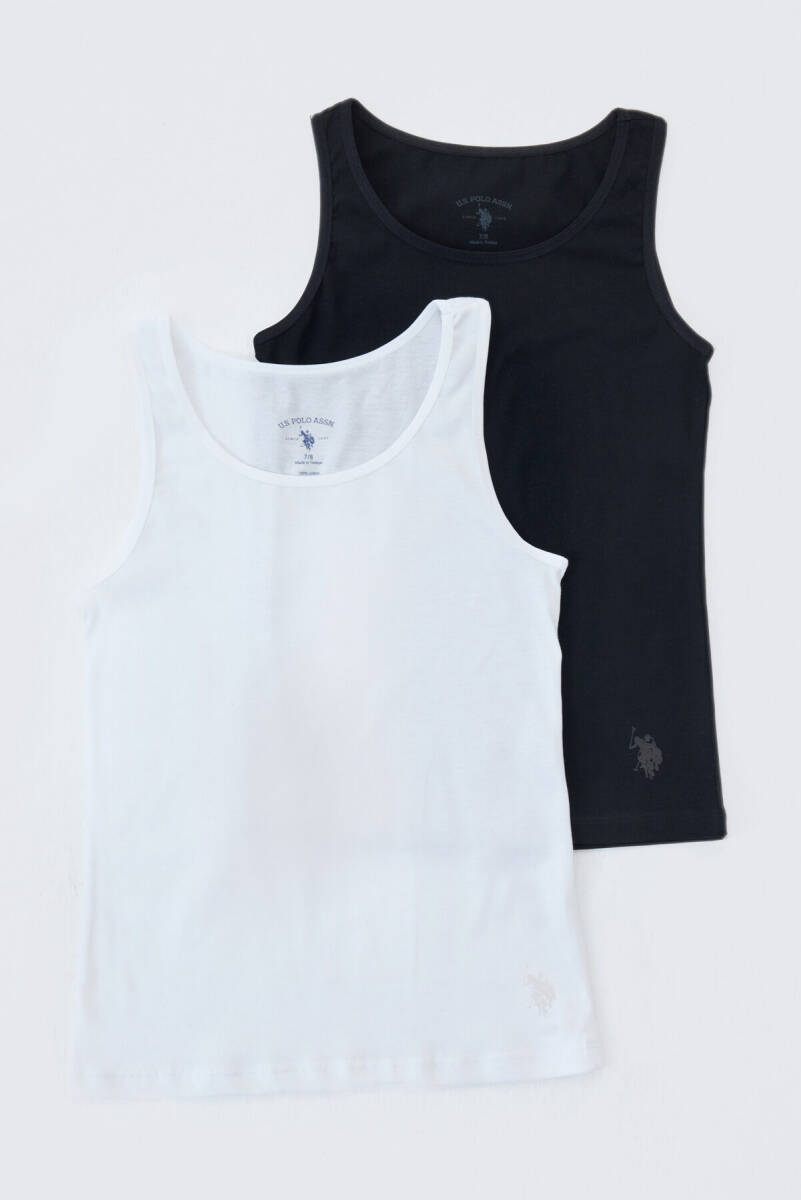 U.S. Polo Assn. Kız Çocuk Bisiklet Yaka Pigment Baskılı Yazlık Regular Fit Siyah Atlet US1674-C-V1 - 1
