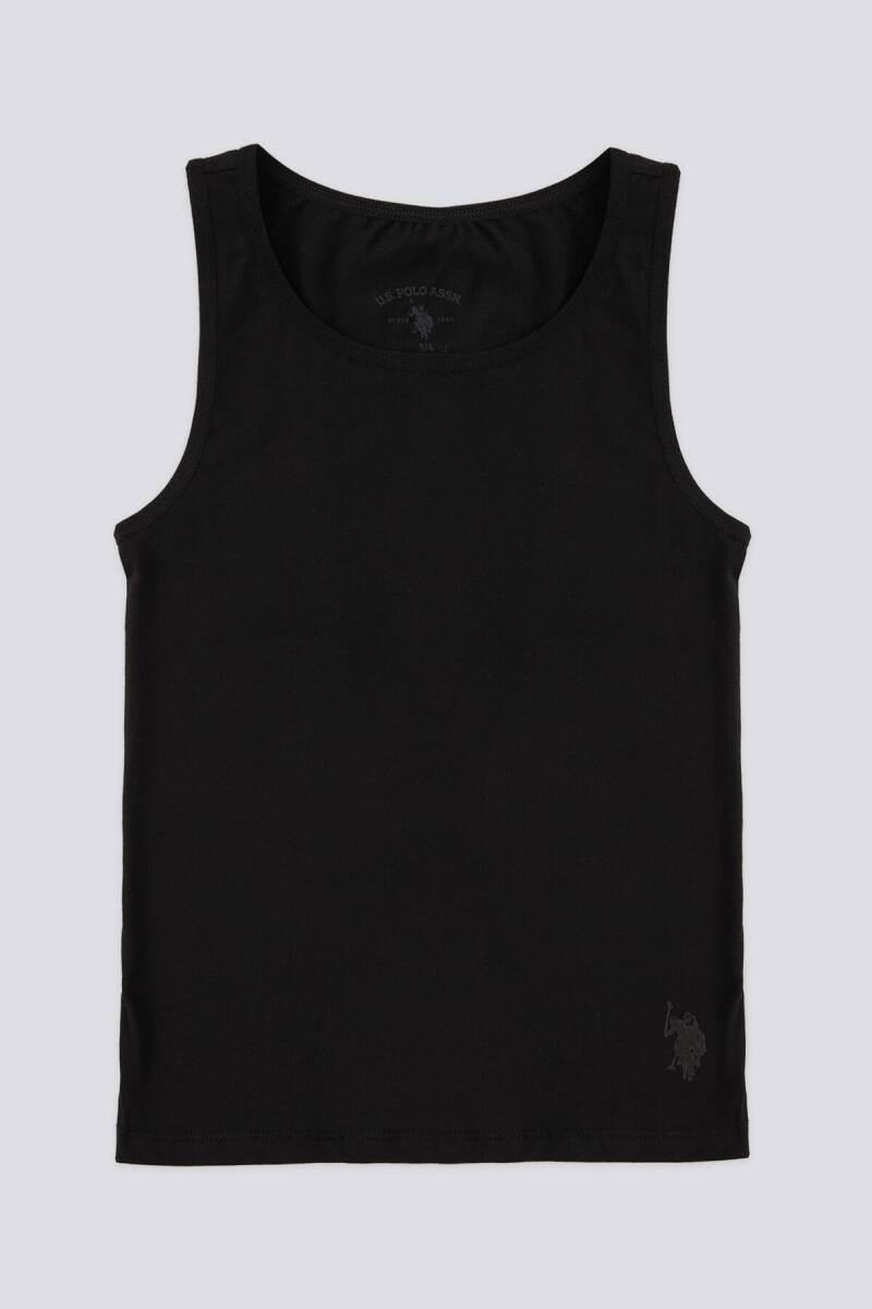 U.S. Polo Assn. Kız Çocuk Bisiklet Yaka Pigment Baskılı Yazlık Regular Fit Siyah Atlet US1674-C-V1 - 4