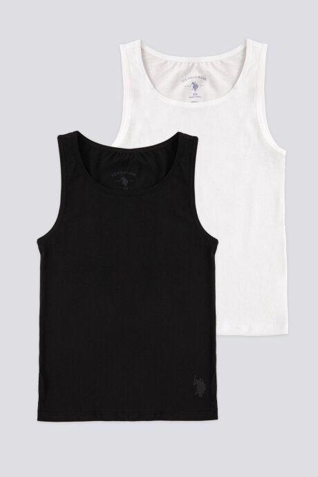 U.S. Polo Assn. Kız Çocuk Bisiklet Yaka Pigment Baskılı Yazlık Regular Fit Siyah Atlet US1674-C-V1 (1)
