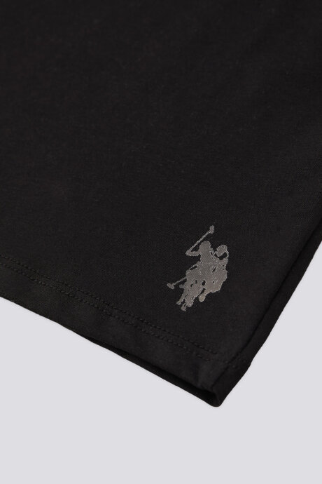 U.S. Polo Assn. Kız Çocuk Düz Yaka Pigment Baskılı Yazlık Regular Fit Siyah Fanila US1672-C-V1 (1)