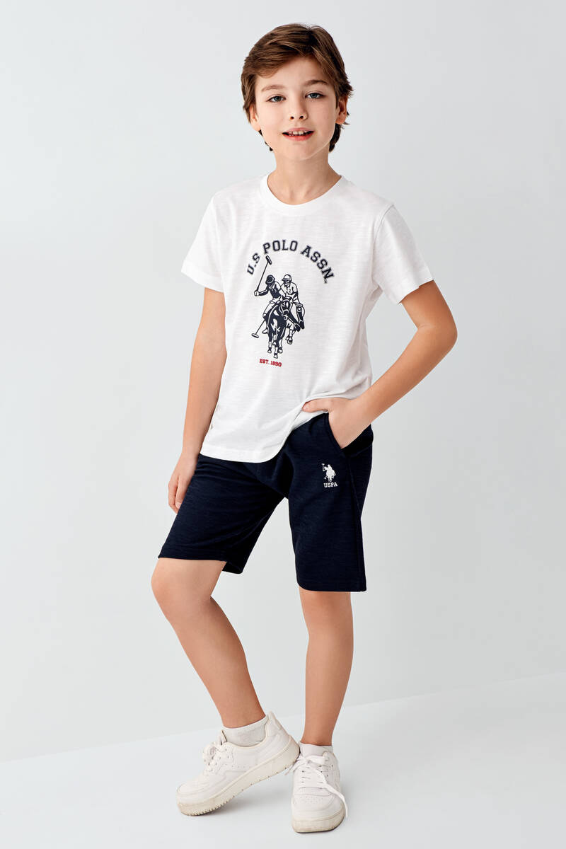 U.S. Polo Assn Erkek Çocuk Beyaz Bermuda Takım U.S. Polo Assn Erkek Çocuk Beyaz Bermuda Takım