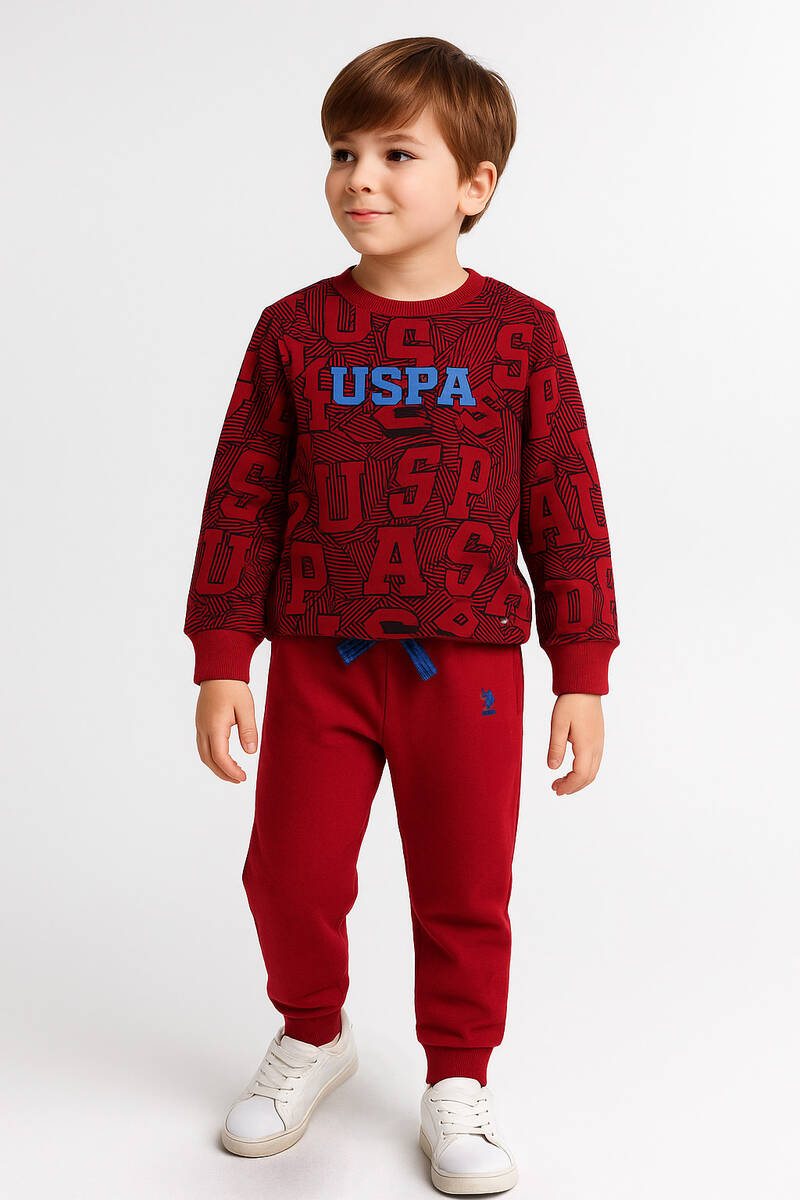 U.S. Polo Assn Kids Erkek Çocuk Bordo Eşofman Takımı