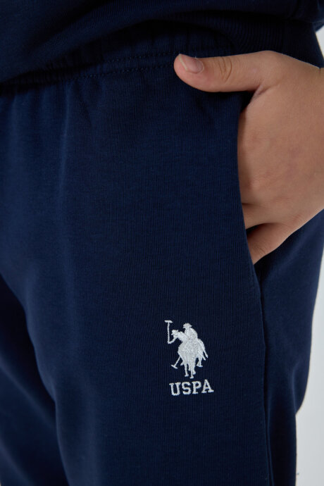 U.S. Polo Assn. Erkek Çocuk Pamuklu Bisiklet Yaka Nakışlı Kışlık Regular Fit Lacivert Eşofman Takımı US1583-C-V2 (1)