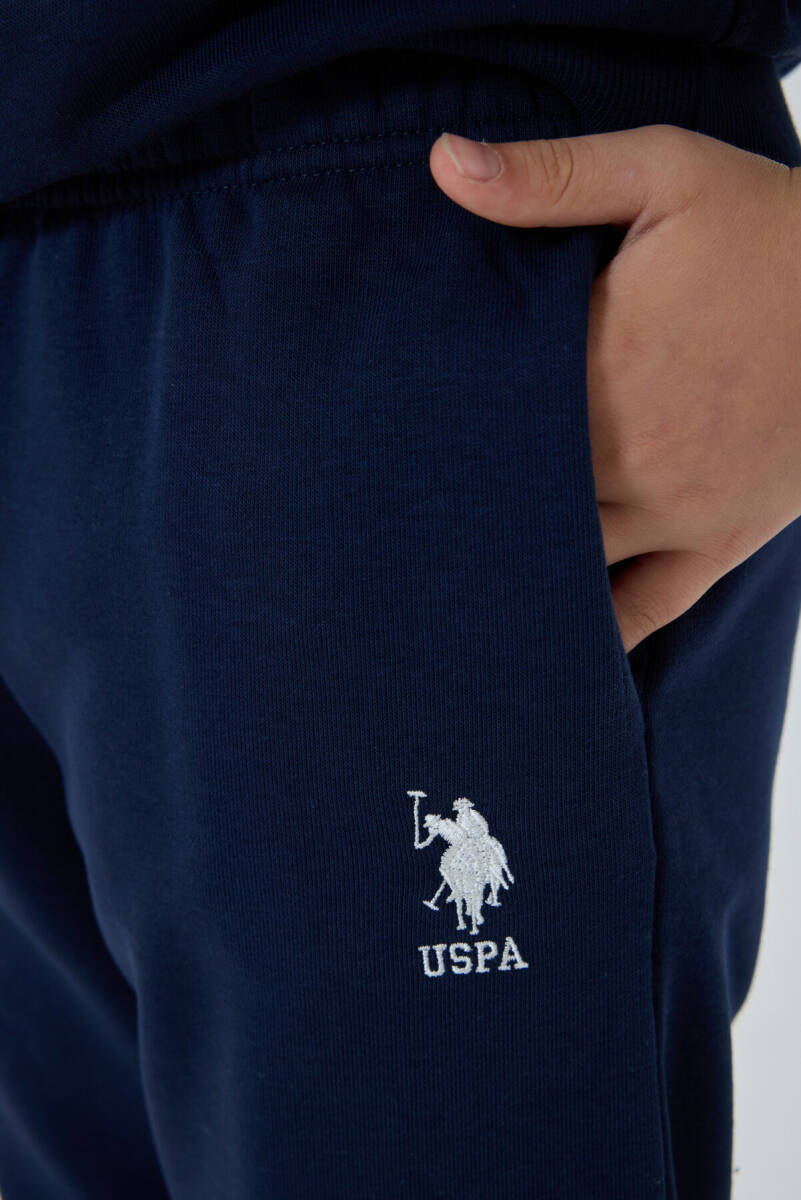 U.S. Polo Assn. Erkek Çocuk Pamuklu Bisiklet Yaka Nakışlı Kışlık Regular Fit Lacivert Eşofman Takımı US1583-C-V2 - 2