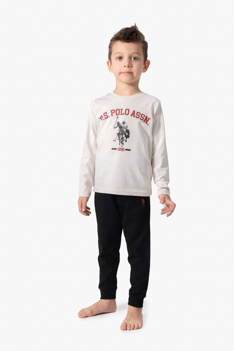 U.S. Polo Assn. Erkek Çocuk Beyaz Uzun Kol Pijama Takım U.S. Polo Assn. Erkek Çocuk Beyaz Uzun Kol Pijama Takım