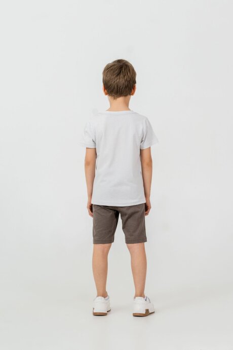 U.S. Polo Assn. Erkek Çocuk Pamuklu Bisiklet Yaka Baskılı Yazlık Regular Fit Krem Bermuda Takım US2472-C-V2 - 3