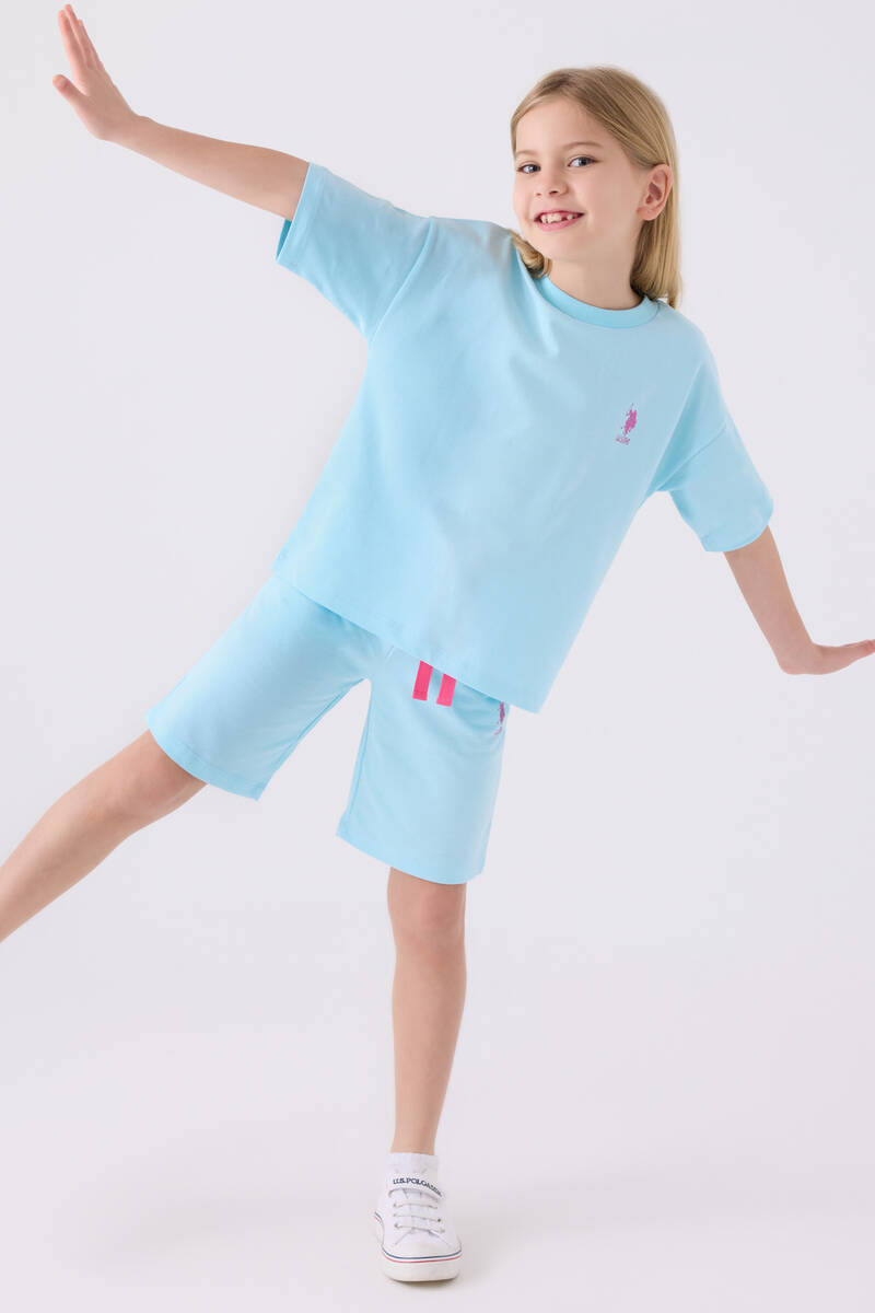 U.S. Polo Assn. Kız Çocuk Mavi Bermuda Takım U.S. Polo Assn. Kız Çocuk Mavi Bermuda Takım