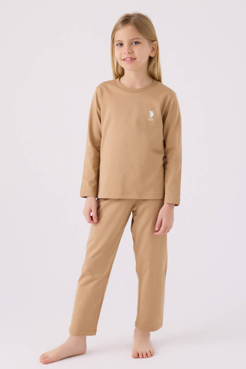 U.S. Polo Assn. Kız Çocuk Kahverengi Uzun Kol Pijama Takım U.S. Polo Assn. Kız Çocuk Kahverengi Uzun Kol Pijama Takım
