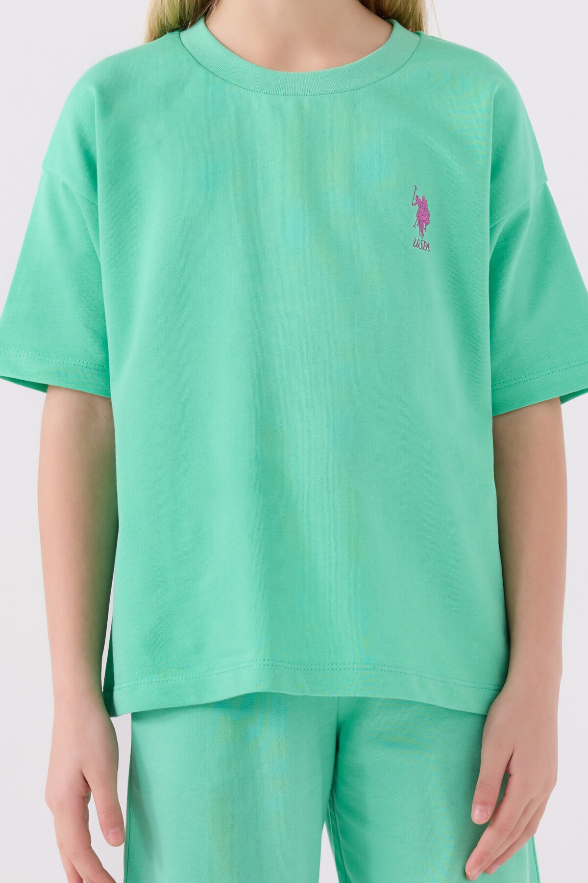 U.S. Polo Assn Kız Çocuk Yeşil Bermuda Takım