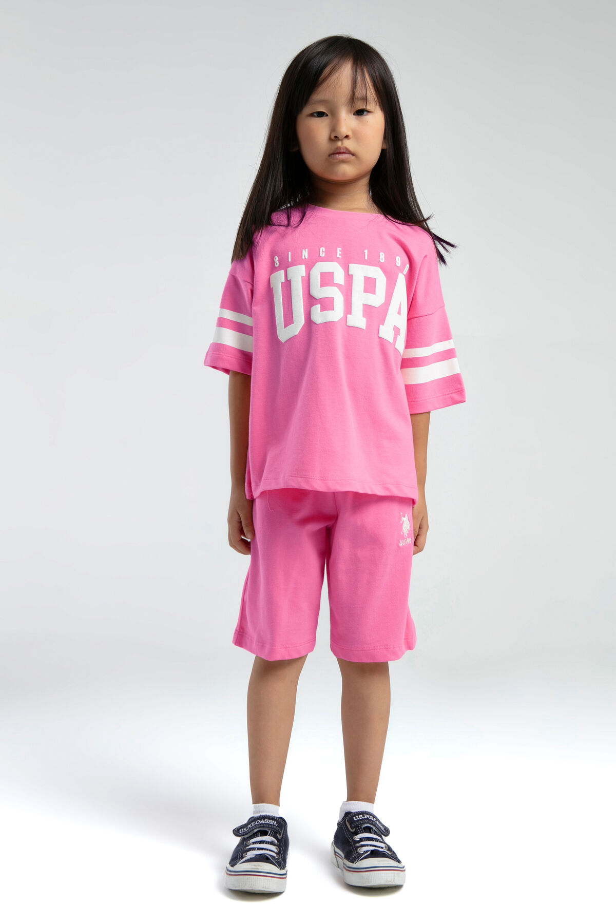 U.S. Polo Assn Kız Çocuk Bordo Bermuda Takım