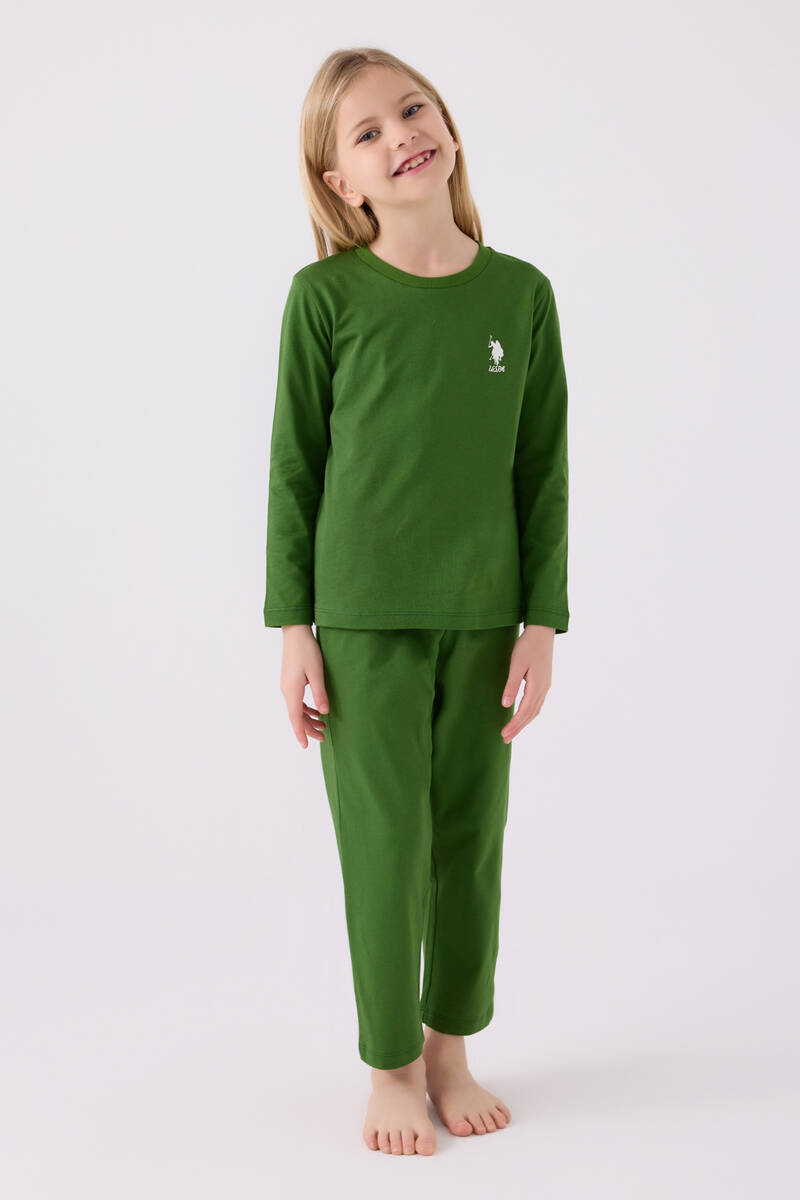 U.S. Polo Assn. Kız Çocuk Haki Uzun Kol Pijama Takım U.S. Polo Assn. Kız Çocuk Haki Uzun Kol Pijama Takım